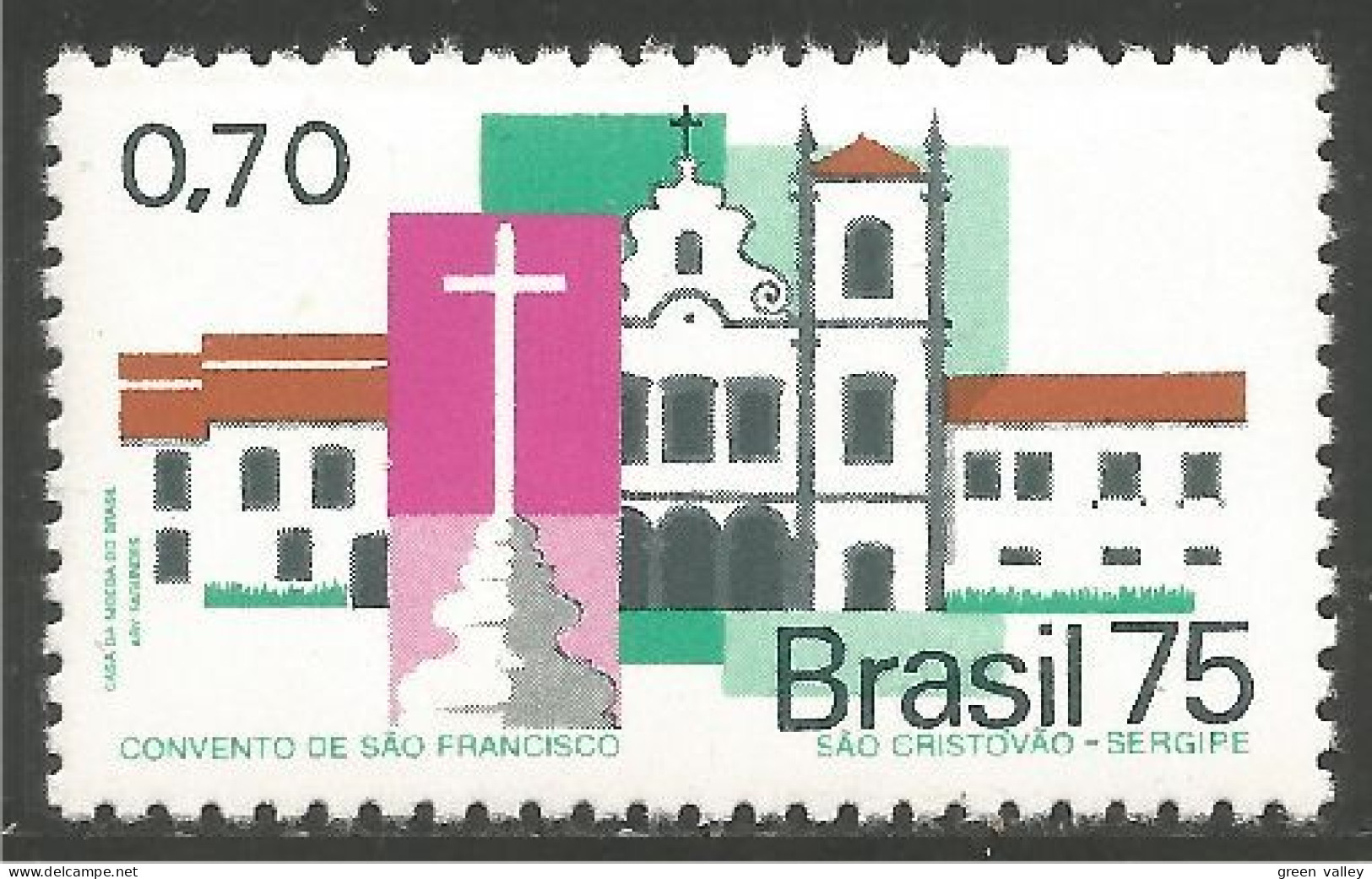 212 Brazil Monastere Sao Cristobao Saint Christophe MNH ** Neuf SC (BRE-168) - Abadías Y Monasterios