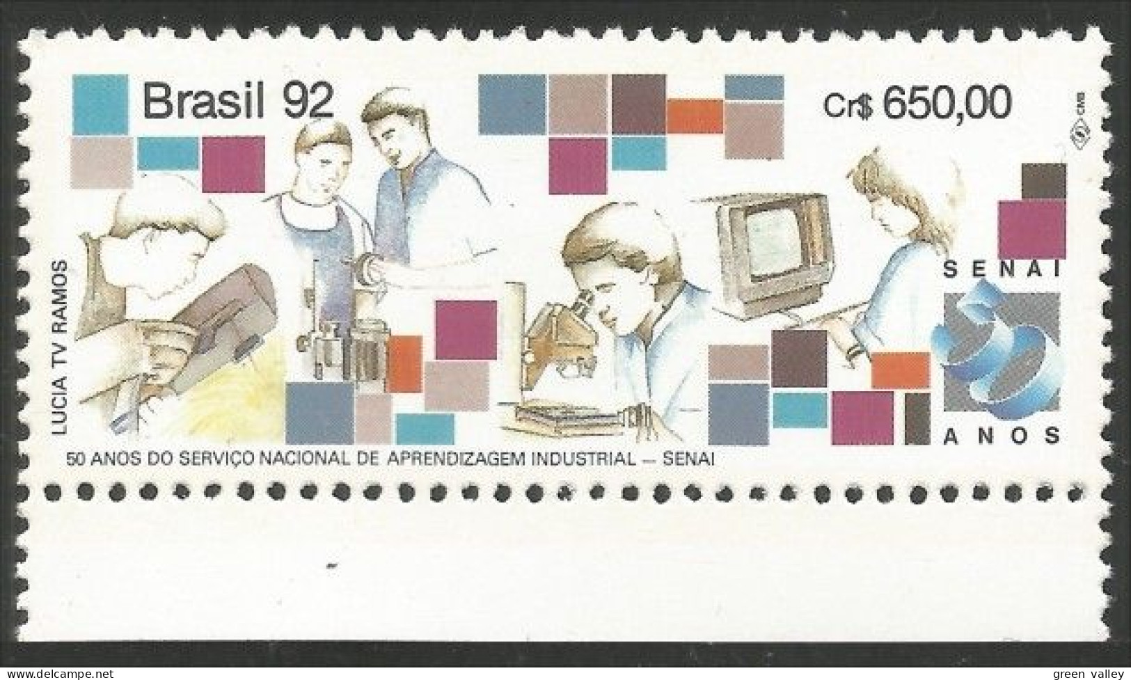 212 Brazil Computer Ordinateur Soudure Welding Microscope Medecine MNH ** Neuf SC (BRE-142) - Informática