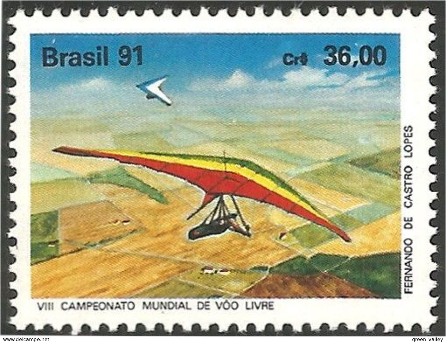 212 Brazil Vol Libre Parapente Glider MNH ** Neuf SC (BRE-138b) - Sonstige (Luft)