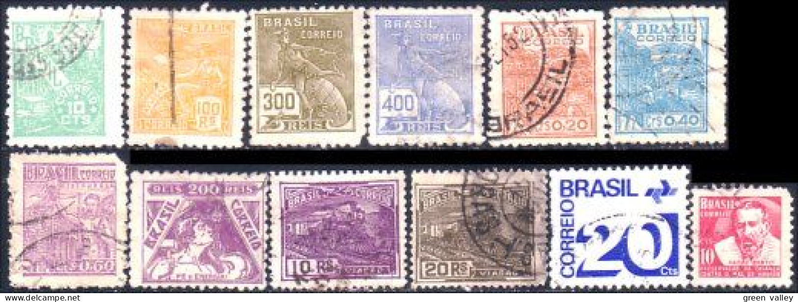 212 Brazil Collection 12 Timbres (BRE-129) - Collections, Lots & Series