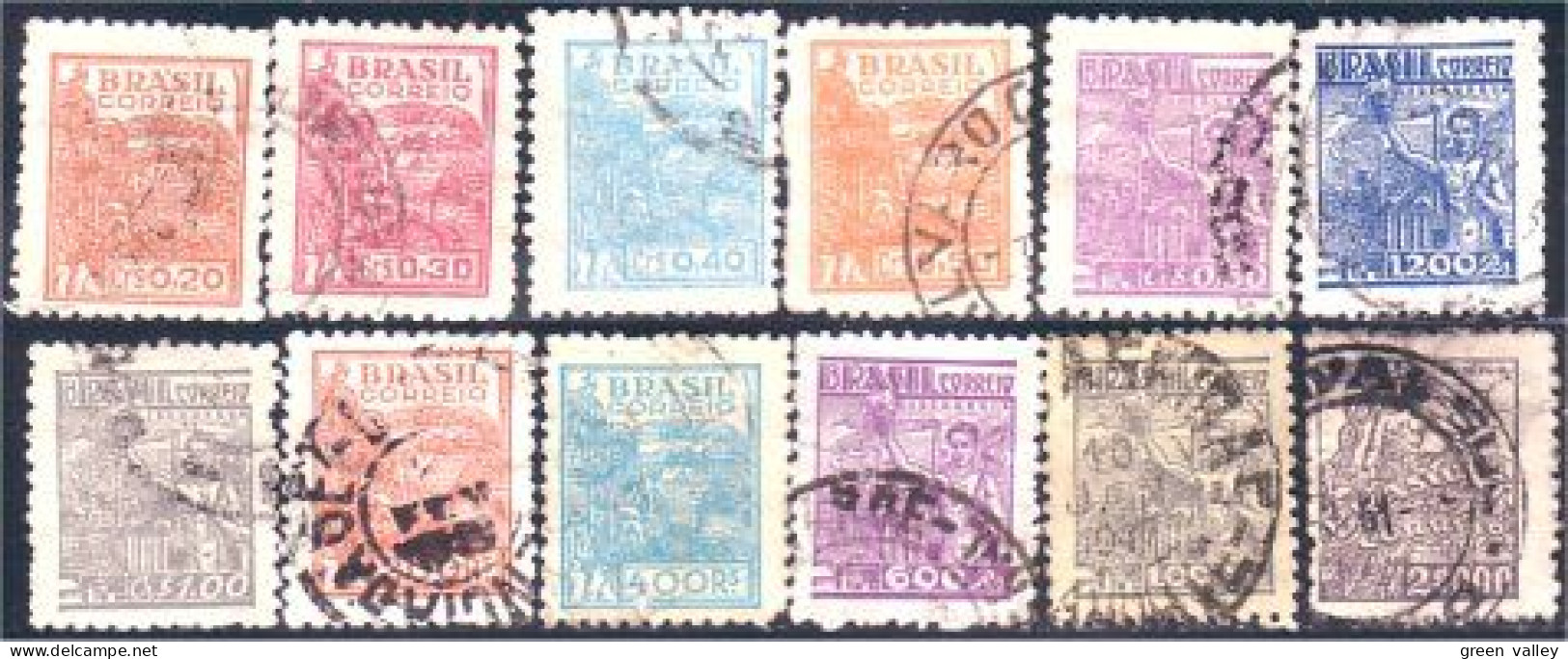 212 Brazil Collection 12 Timbres (BRE-127) - Collections, Lots & Series