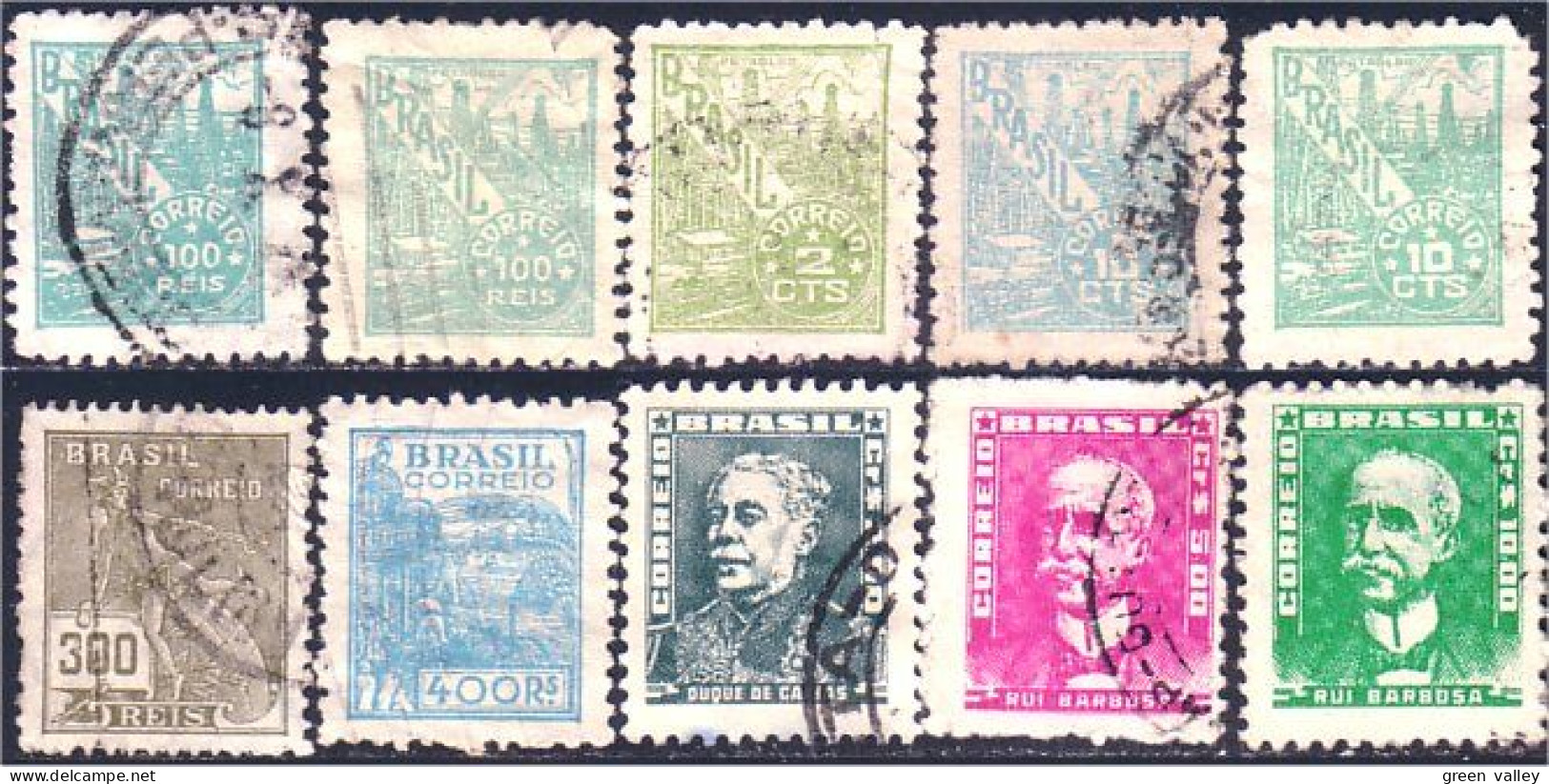 212 Brazil Collection 10 Timbres (BRE-125) - Collections, Lots & Séries