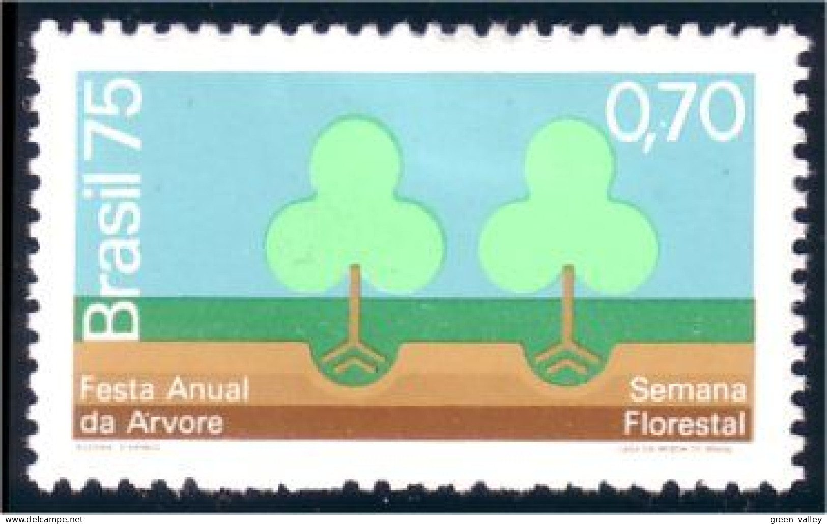 212 Brazil Journee De L'arbre Tree Day MH * Neuf CH (BRE-102a) - Unused Stamps