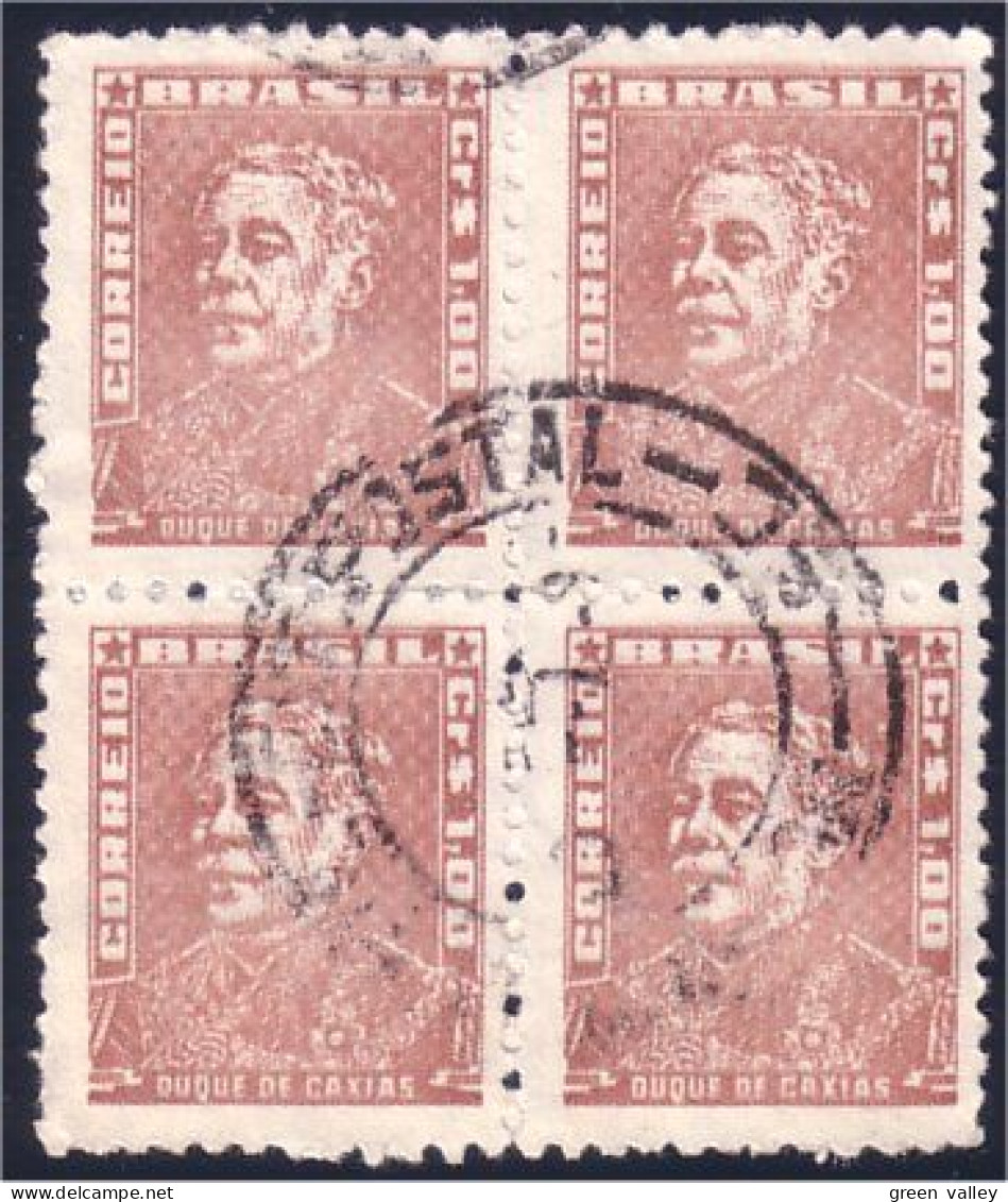 212 Brazil 1.00 In Block Of 4 Stamps (BRE-76) - Oblitérés