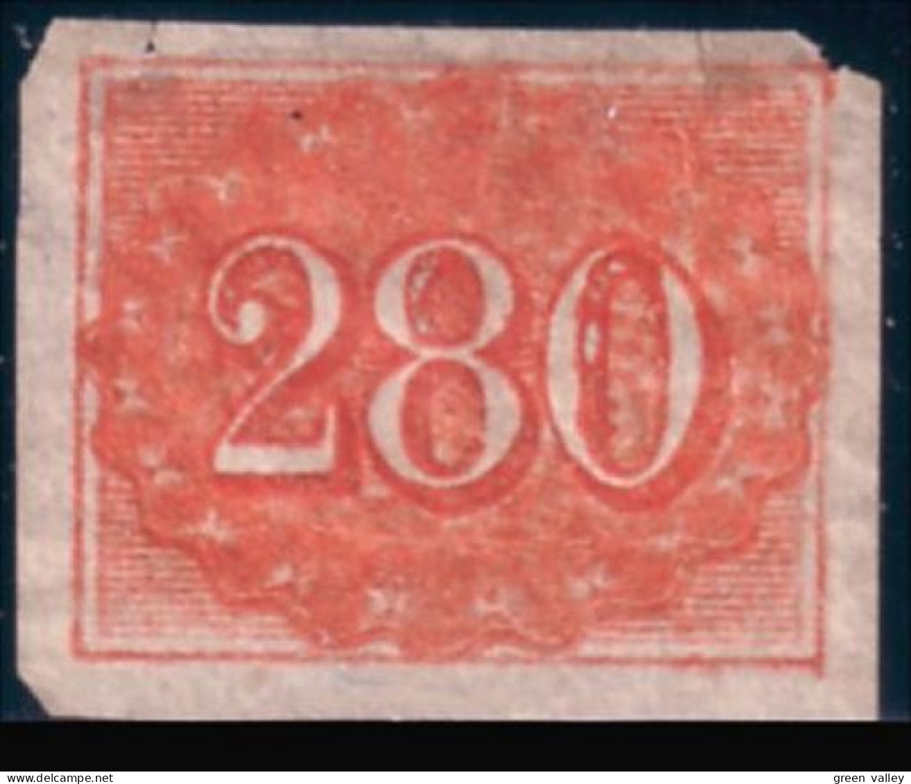 212 Brazil 280r Red Rouge 1861 (BRE-73) - Gebruikt