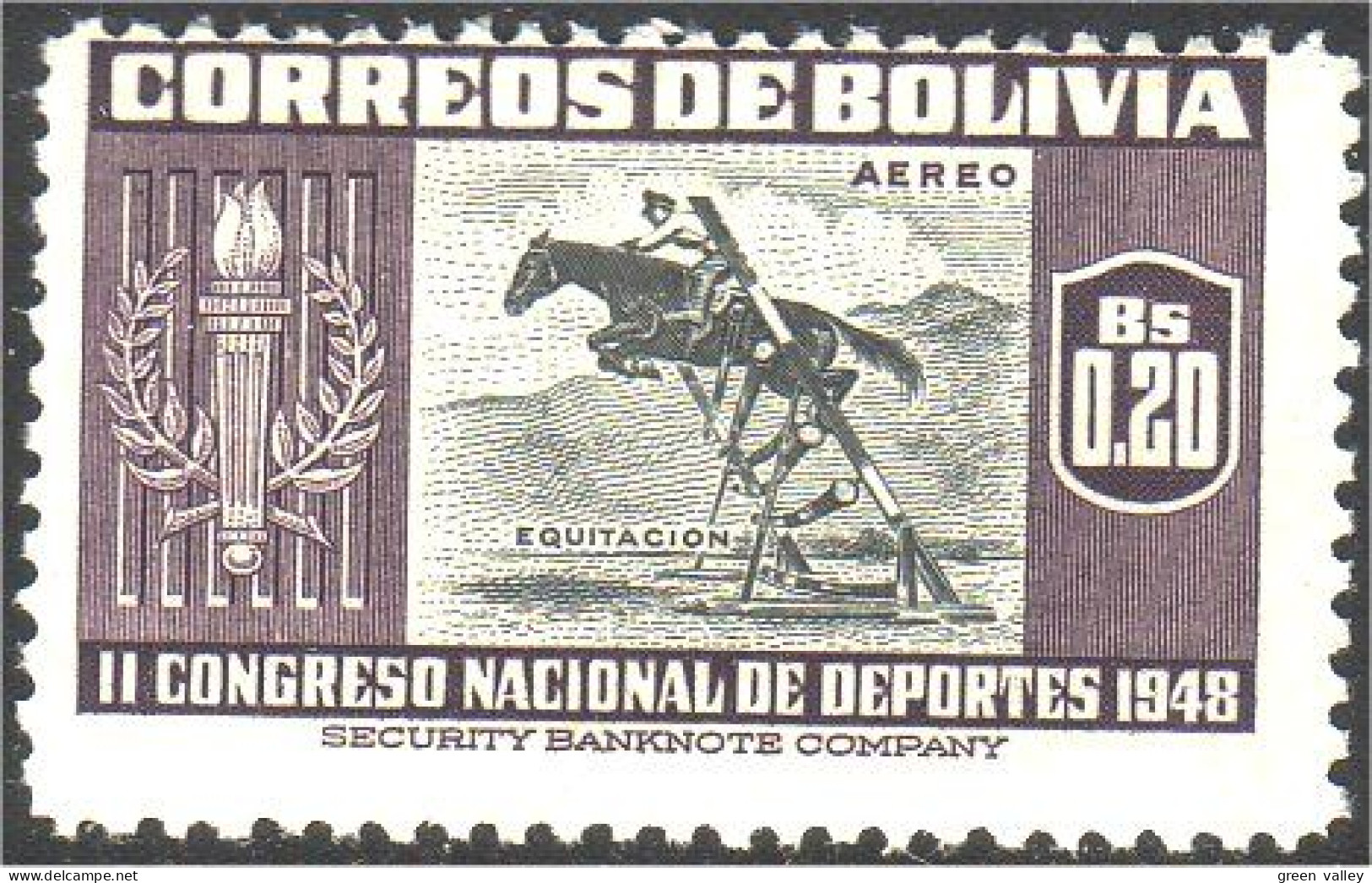 206 Bolivie Horse Cheval Equitation MNH ** Neuf SC (BOL-60) - Springconcours