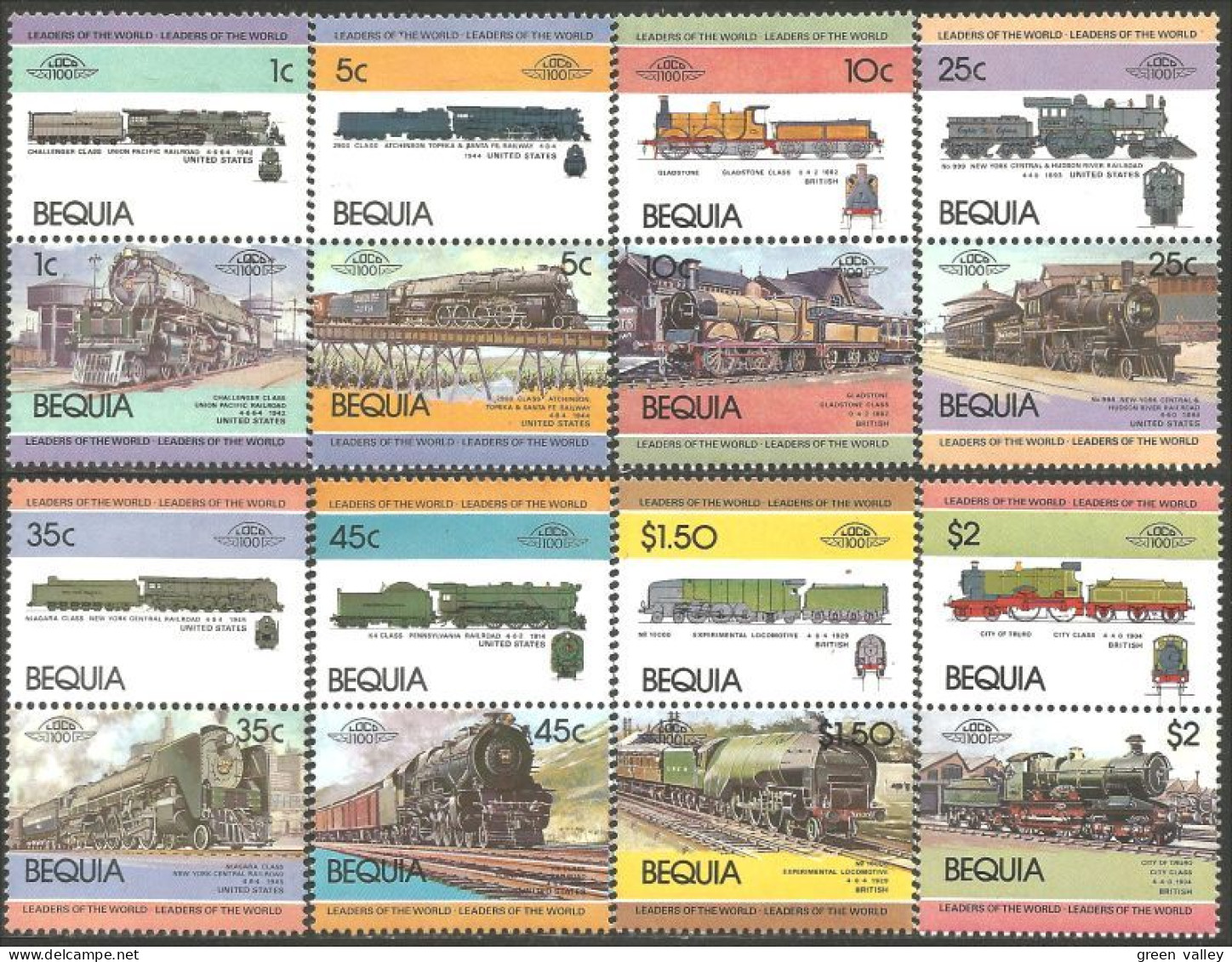 205 Bequia Locomotives 1984 MNH ** Neuf SC (BEQ-7a) - St.Vincent (1979-...)
