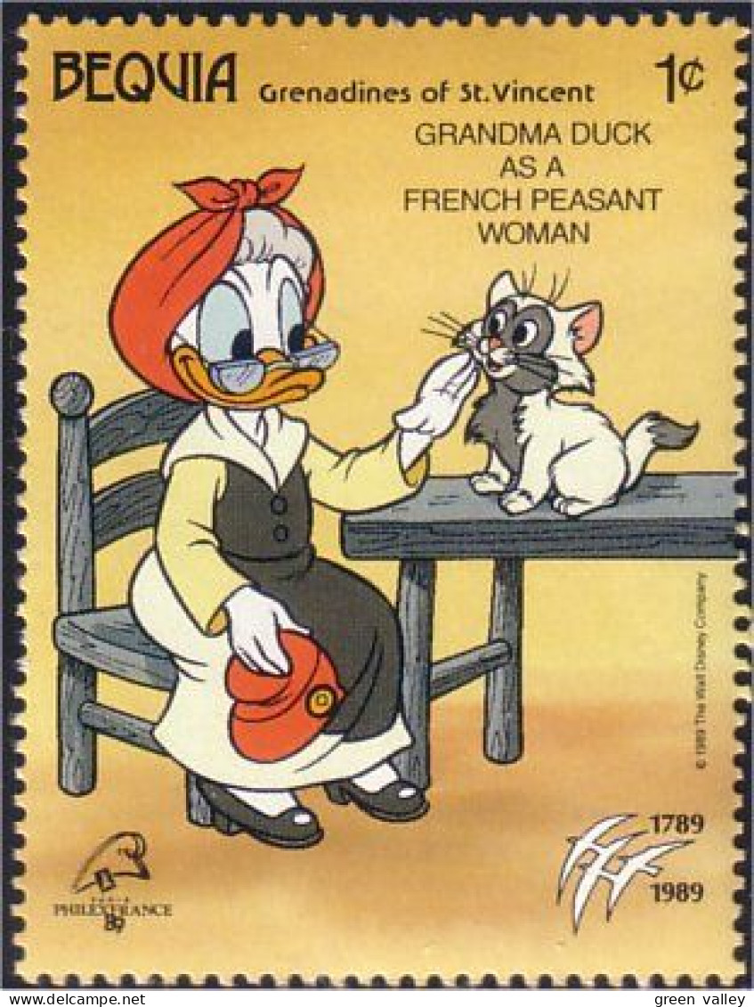 205 St Vincent Bequia Disney Philexfrance 1989 MNH ** Neuf SC (BEQ-1c) - Expositions Philatéliques