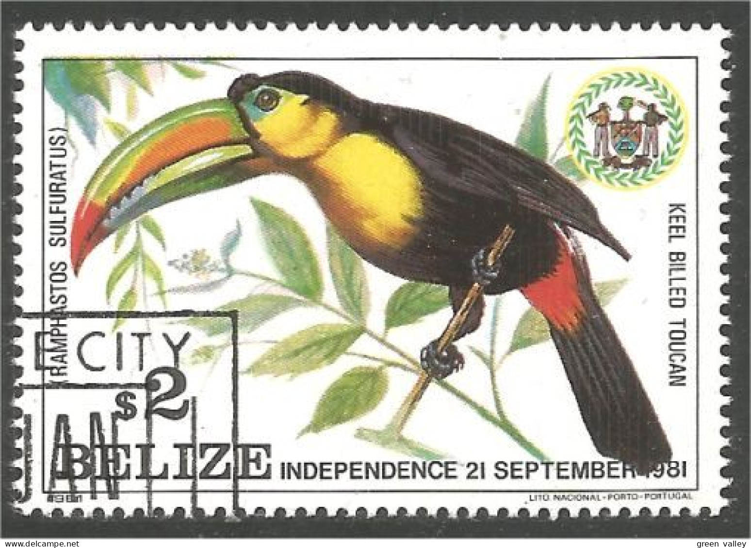 204 Belize Oiseau Bird Vogel Uccello Keel Billed Toucan (BLZ-53a) - Belize (1973-...)