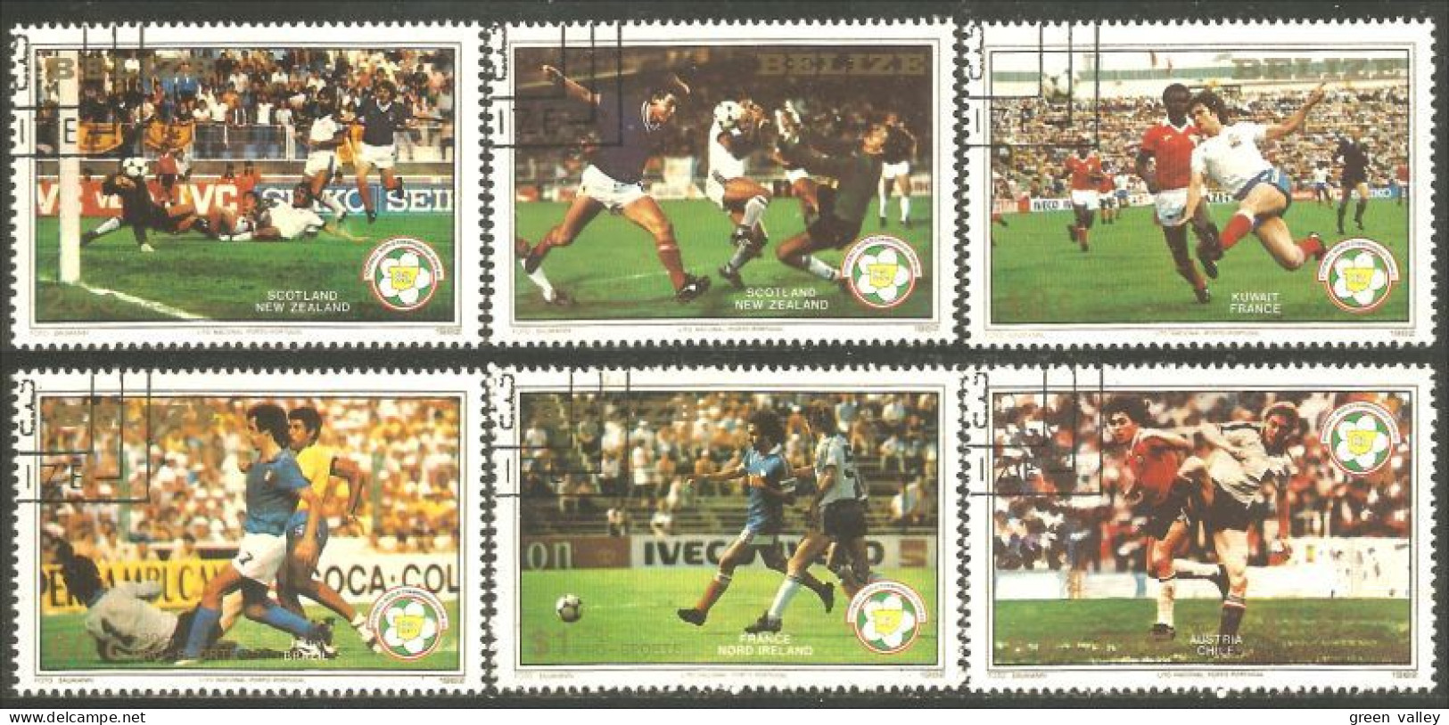 204 Belize Football Soccer Semi-postal World Cup Coupe Monde 1982 Espagne Spain (BLZ-39a) - Belize (1973-...)