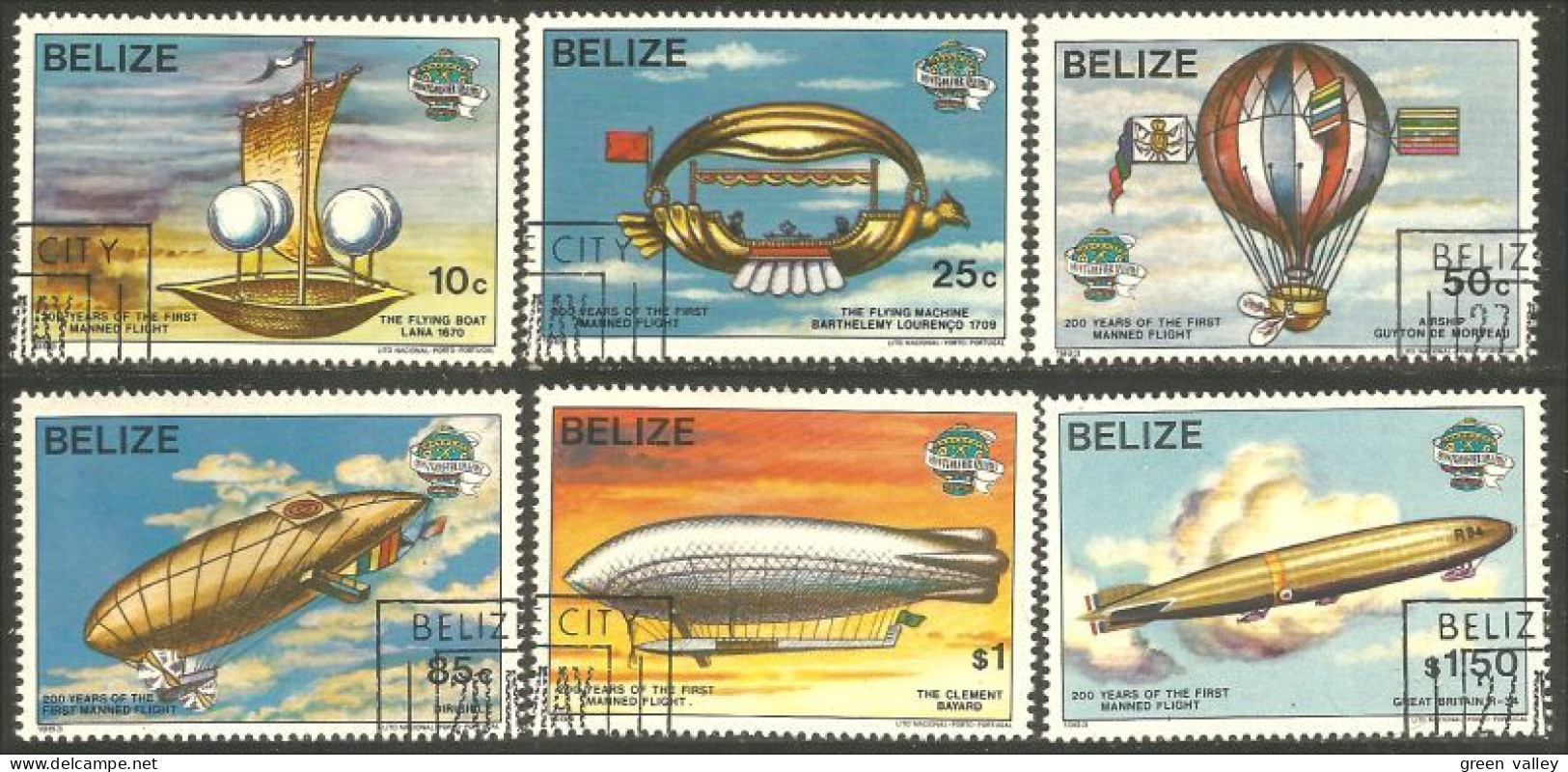 204 Belize Manned Flight Ballon Balloon Flying Boat Lana Lourenco Morteau Clement Bayard (BLZ-38) - Andere (Lucht)