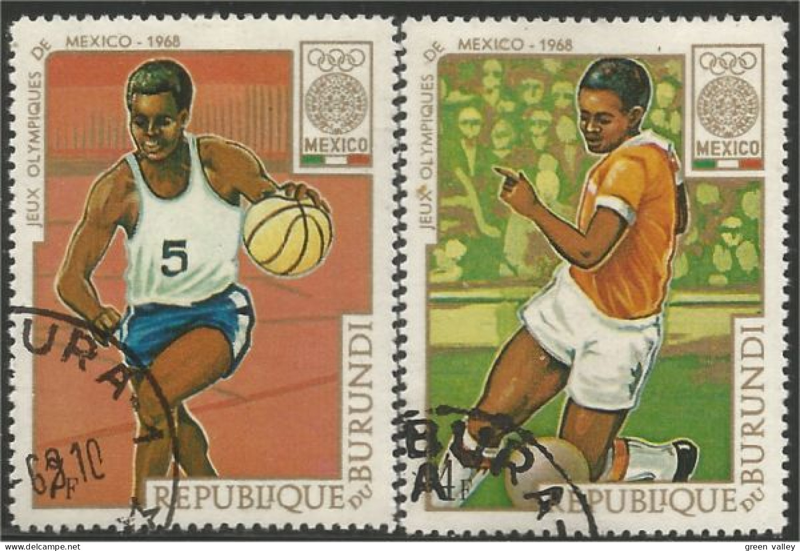 233 Burundi Bastketball Football Soccer Mexico 1968 Olympiques (BUR-163) - Zomer 1968: Mexico-City