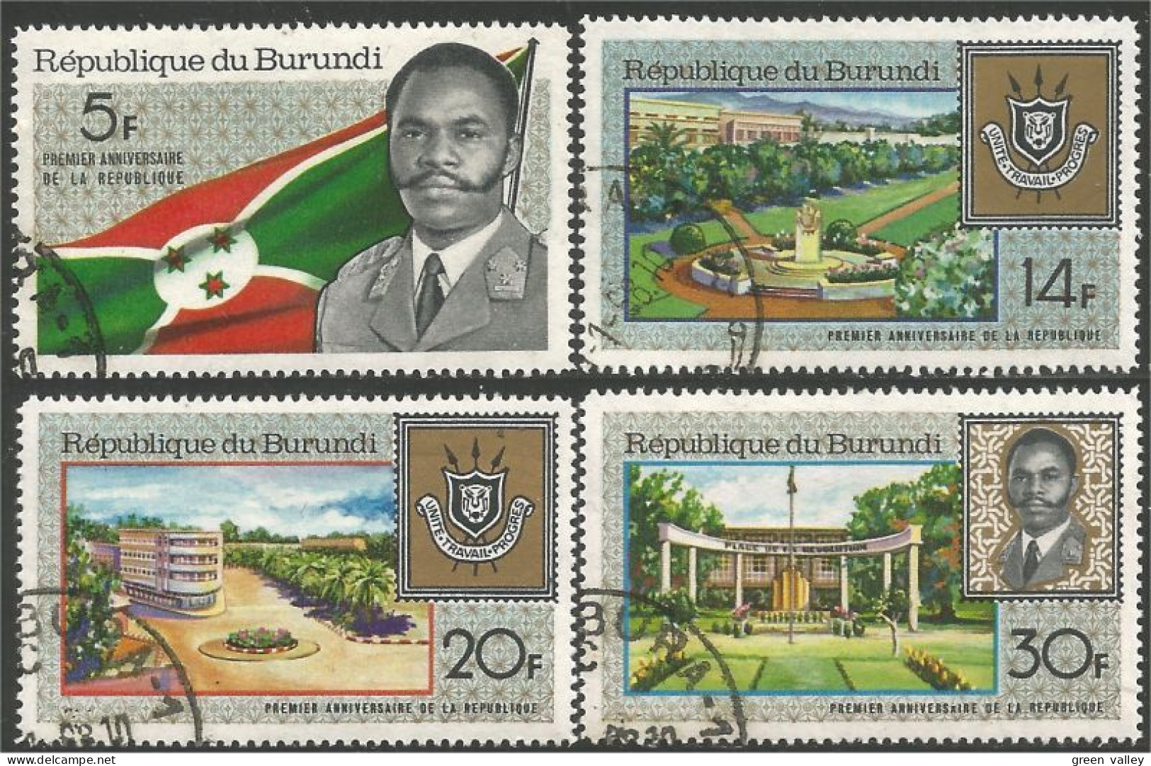 233 Burundi Buildings Coat Of Arms Armoiries Monuments Micombero (BUR-157) - Sellos
