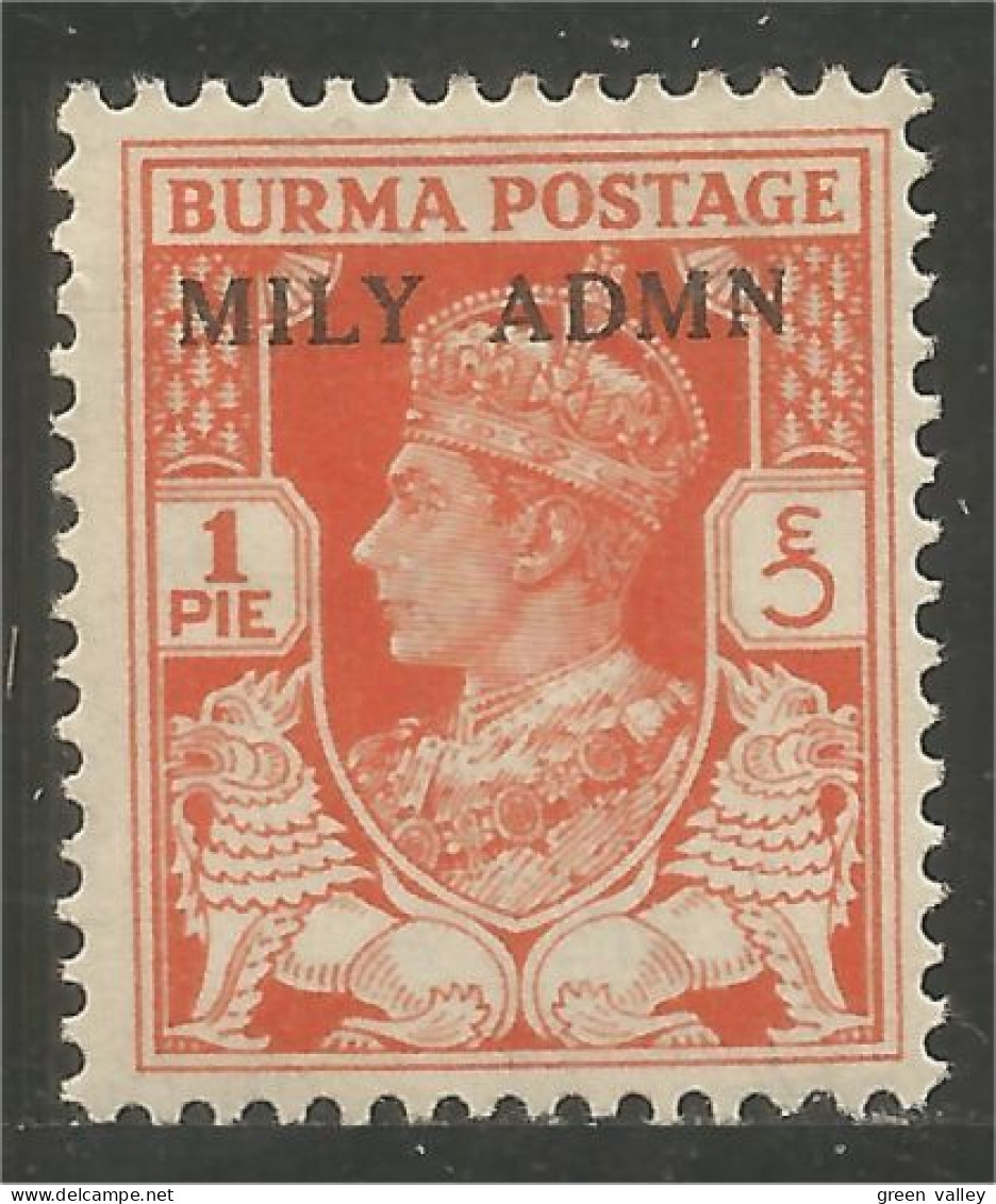 232 Burma 1945 Mily Admn 1p George VI MH * Neuf (BRM-30) - Myanmar (Birmanie 1948-...)