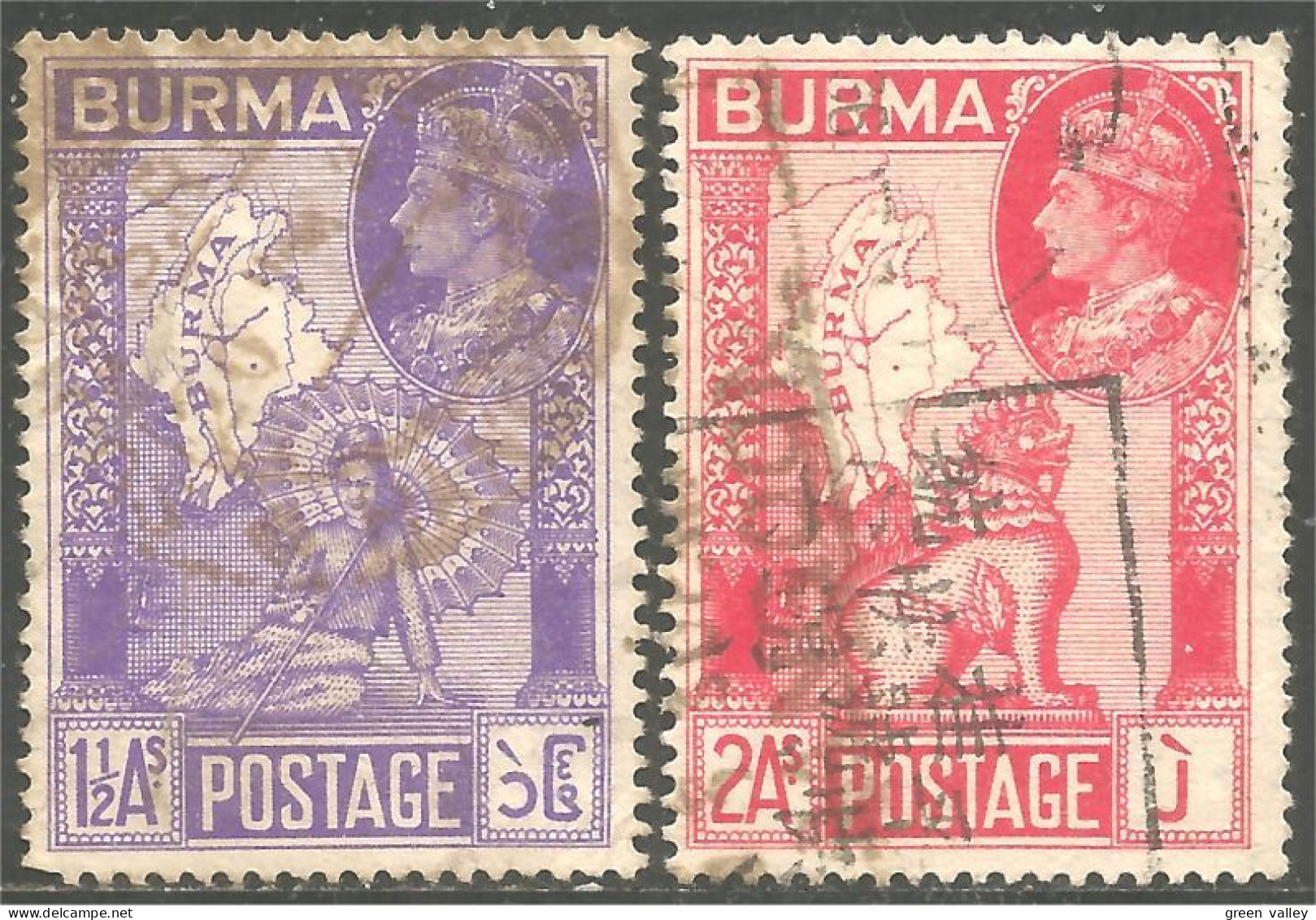 232 Burma Femme Burmese Woman Carte Map Mythological Chinze (BRM-35) - Myanmar (Burma 1948-...)