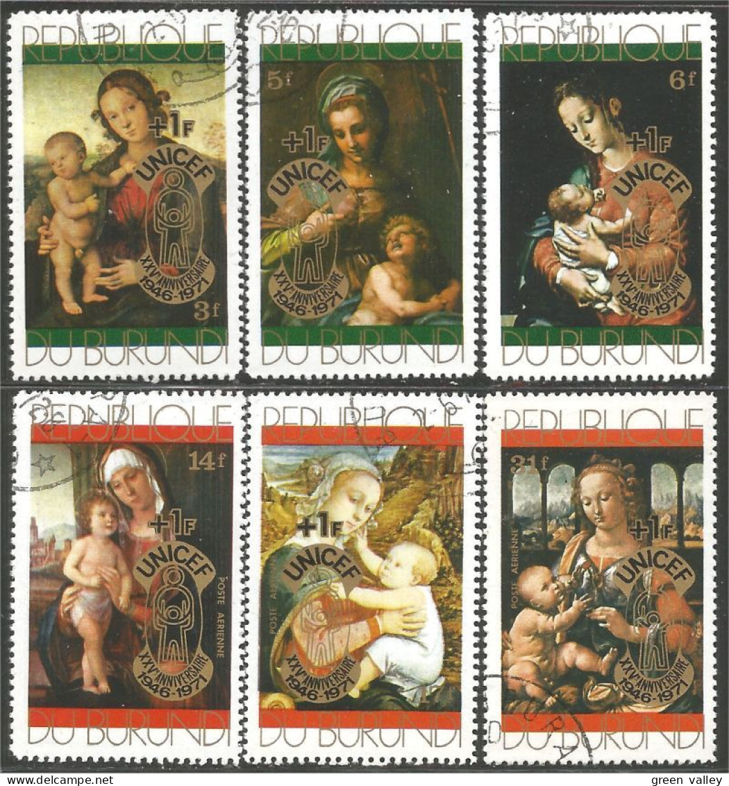 233 Burundi UNICEF Tableaux Perugino Del Sarto D Morales Da Vinci Paintings (BUR-319) - UNICEF