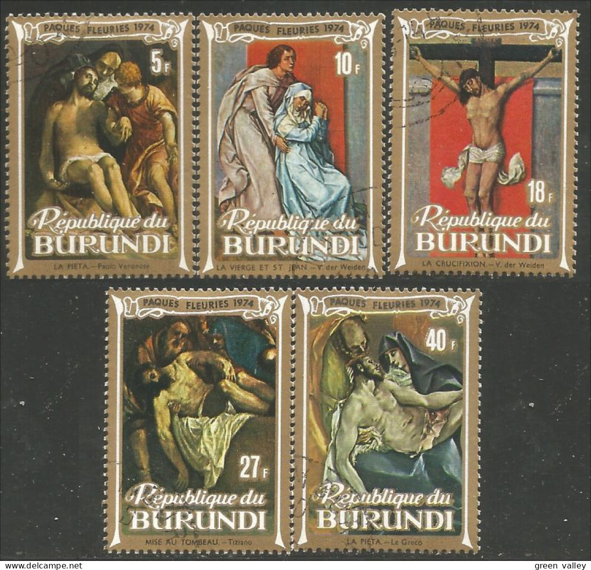 233 Burundi Veronese Weyden Caravaggio Titian (BUR-308) - Religie