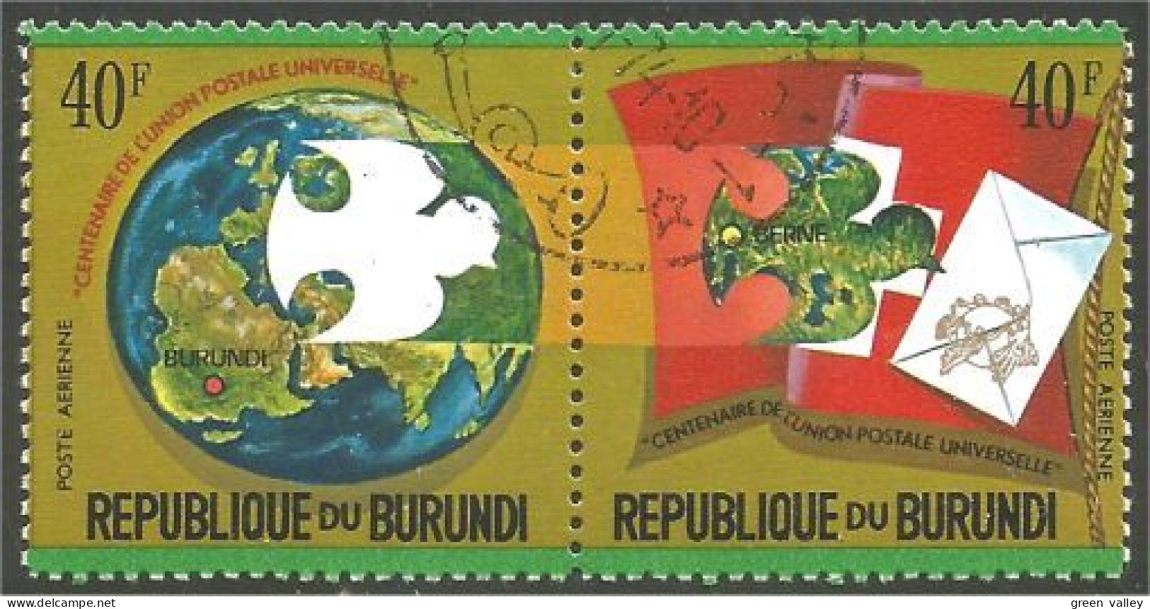 233 Burundi UPU Dove Colombe Se-tenant (BUR-273) - U.P.U.