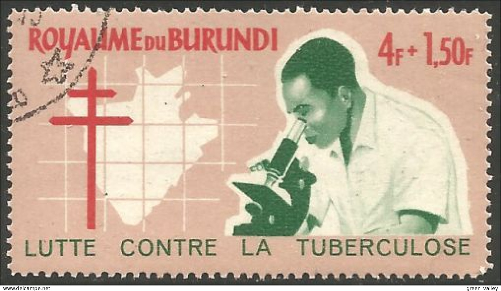233 Burundi Microscope Carte Map Tuberculose Tuberculosis (BUR-228) - Malattie
