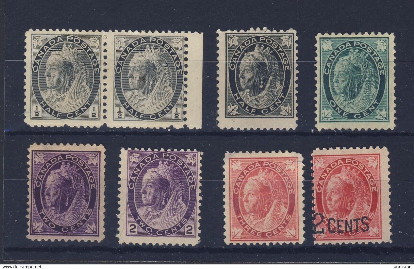 8x Canada Victoria ML & Num. Stamps 2x74-60-67-68-76-69-87 Guide Value= $155.00 - Ongebruikt