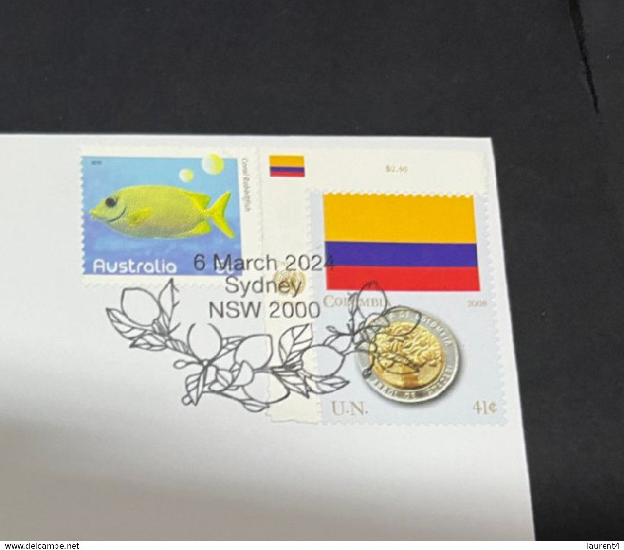 6-3-2024 (2 Y 12) COVID-19 4th Anniversary - Colombia - 6 March 2024 (with Colombia UN Flag Stamp) - Malattie