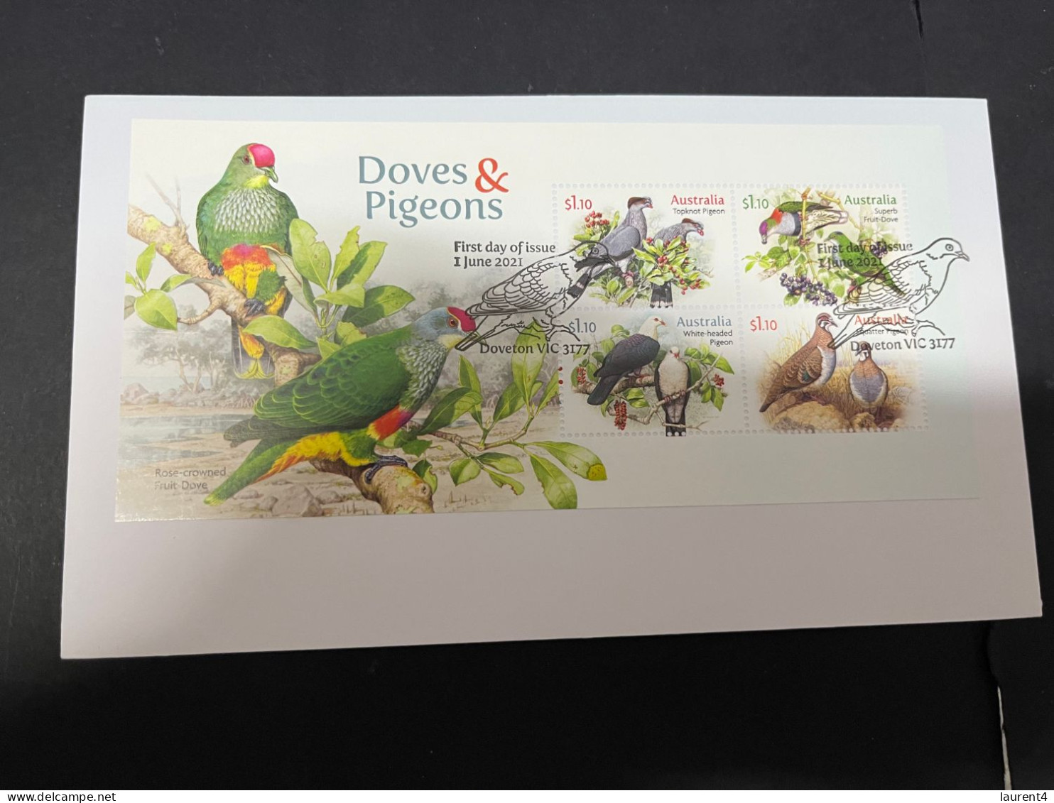 6-3-2024 (2 Y 19) Australia  - FDC 2021 (m/s - 1 Cover) - Doves & Pigeons - Tauben & Flughühner