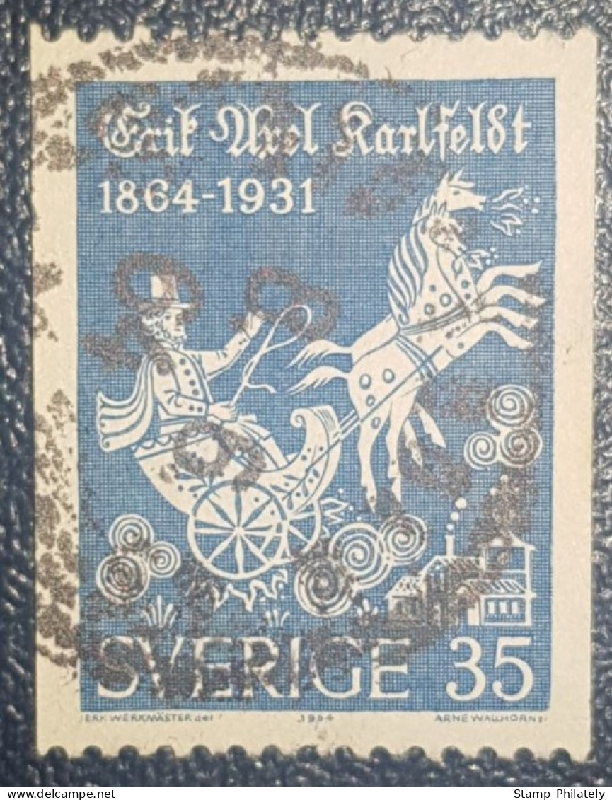 Sweden 35 Used Stamp 1964 Erik Axel Karlfeldt - Gebruikt