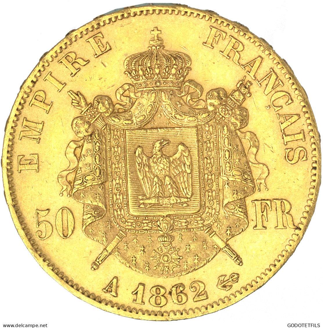 Second-Empire- 50 Francs Napoléon III Tête Laurée 1862 Paris - 50 Francs (gold)