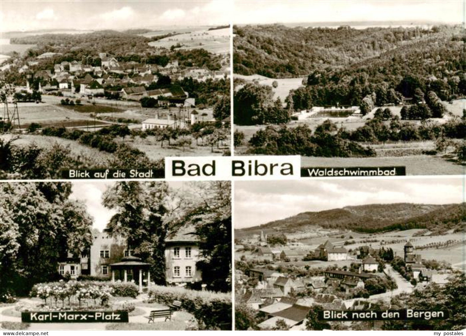 73962613 Bad_Bibra Stadtblick Waldschwimmbad Karl Marx Patz Panorama - Bad Bibra