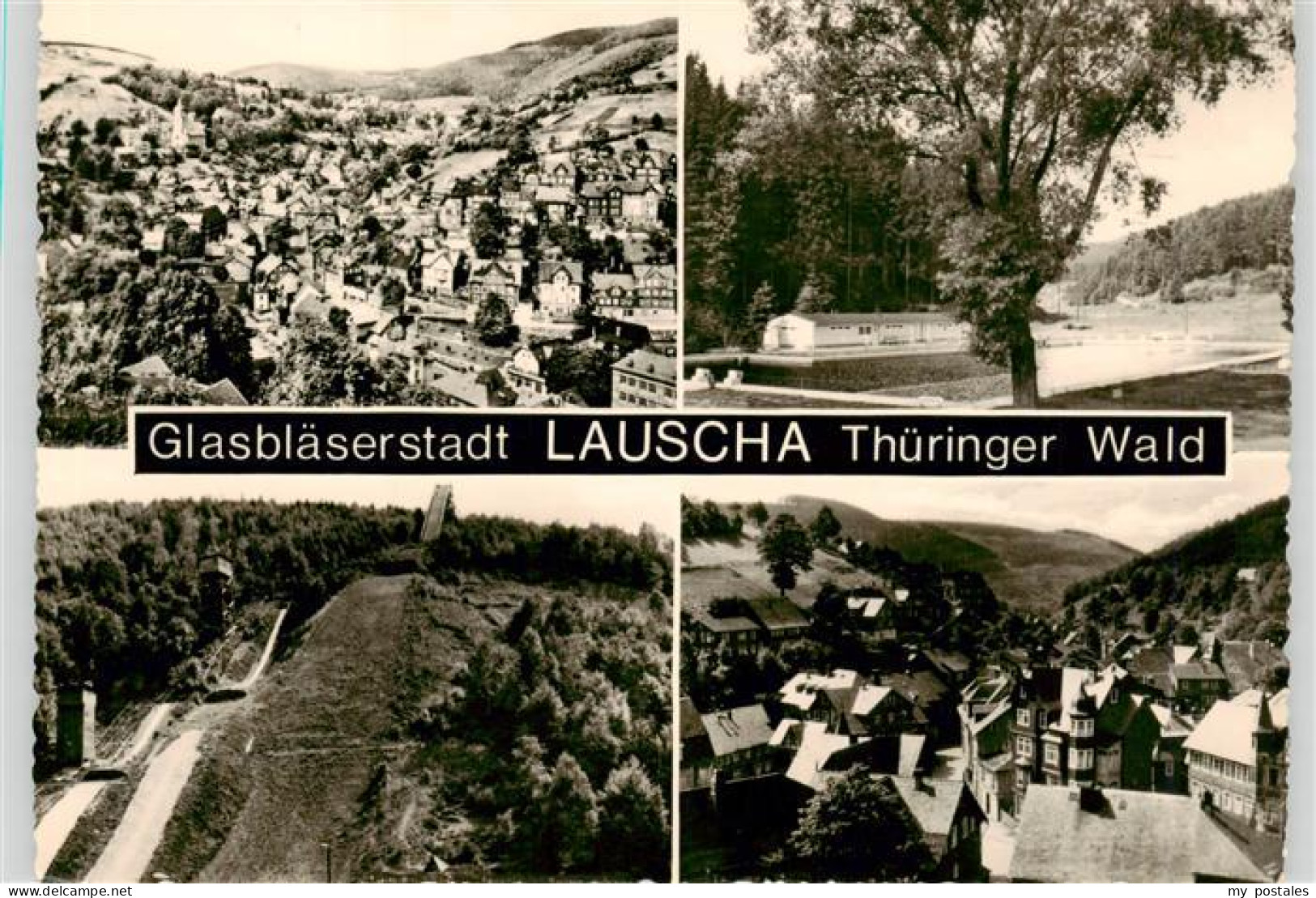 73962609 Lauscha Panorama Sprungschanke Freibad  - Lauscha