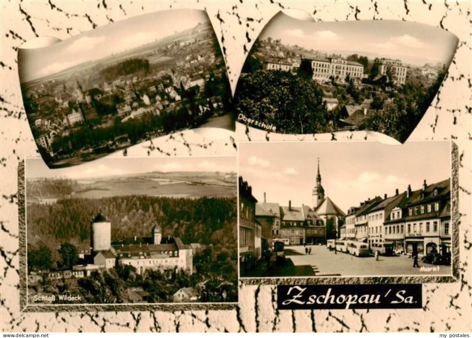 73962521 Zschopau Panorama Oberschule Schloss Wildeck Markt - Zschopau