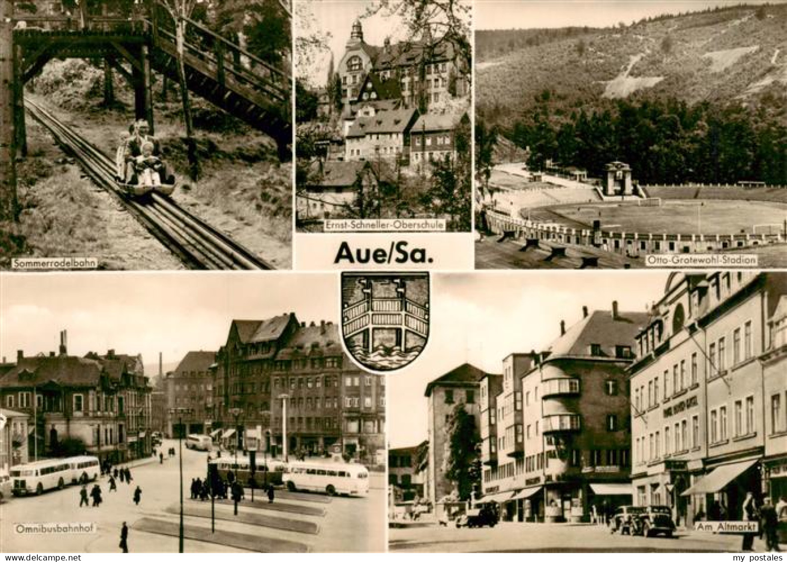 73962492 Aue__Sachsen Sommerrodelbahn Omnibusbahnhof Ernst Schneller Oberschule  - Aue