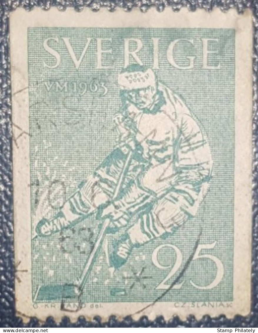 Sweden 25 Hockey Used Coil Stamp 1963 - Gebraucht