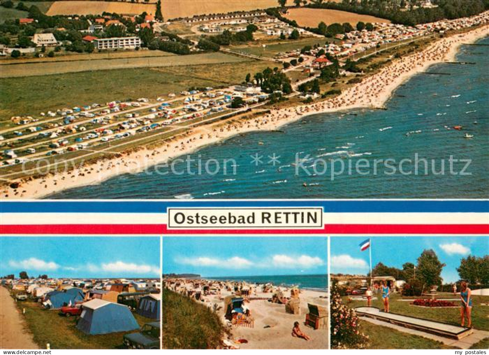 73775287 Rettin Fliegeraufnahme Camping Strand Minigolf Rettin - Neustadt (Holstein)