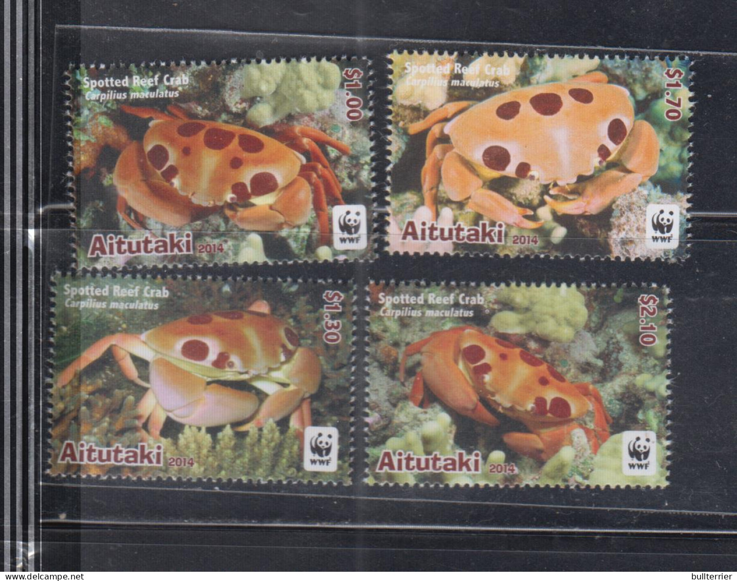 MARINE LIFE - AITUTAKI - WWF CRABS SET OF 4  MINT NEVER HINGED  - Crustacés