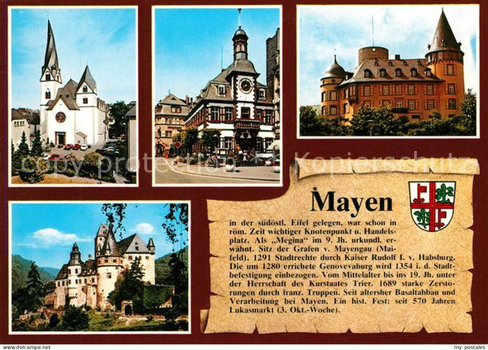 73197727 Mayen St. Clemenskirche Rathaus Genovevaburg Mayen - Mayen