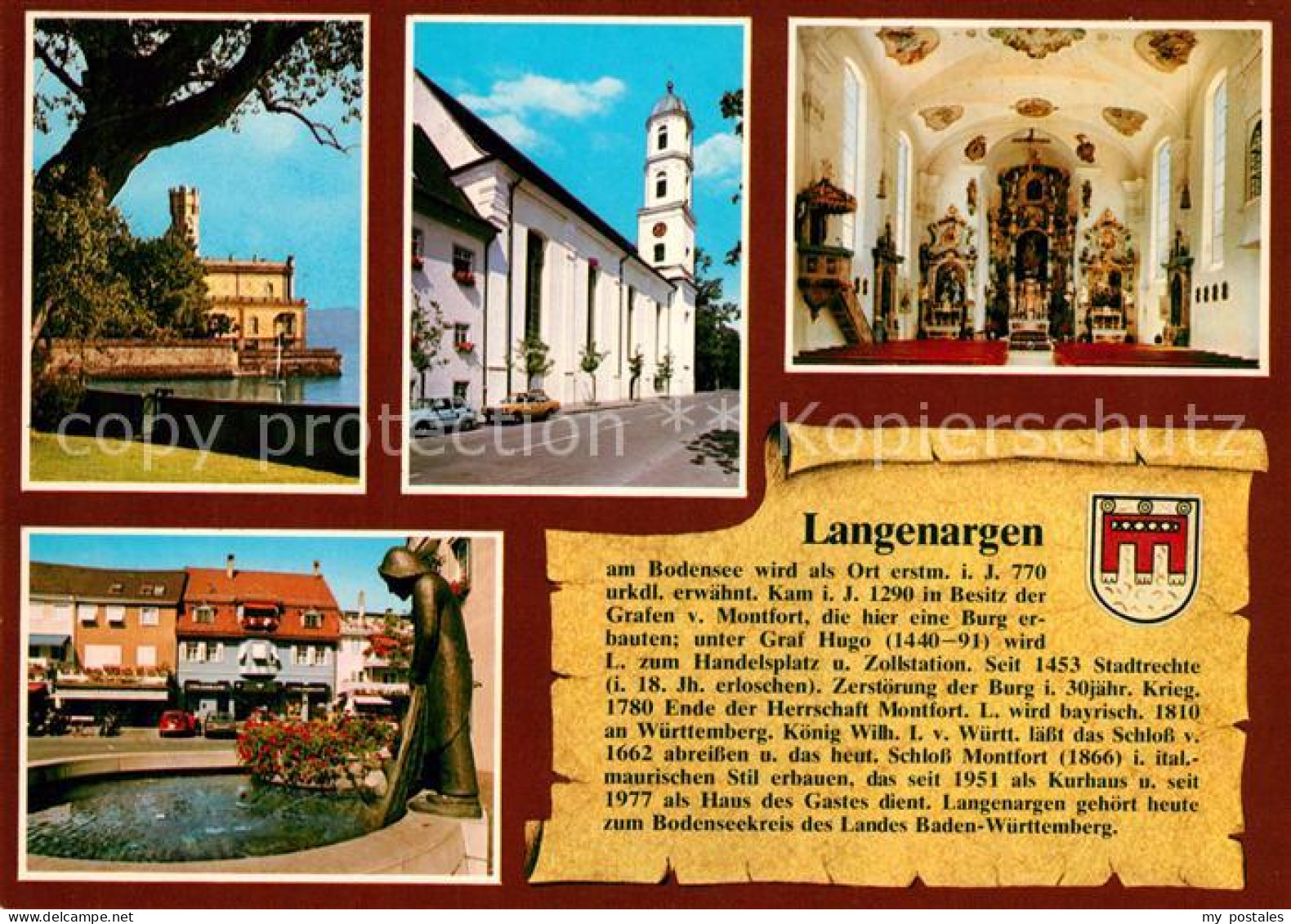 73197709 Langenargen Bodensee Schloss Montfort Marktbrunnen St. Martin  Langenar - Langenargen