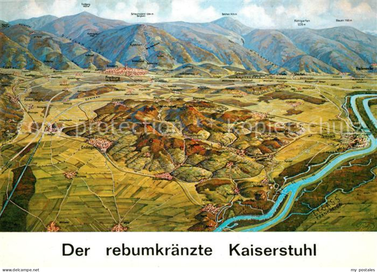 73196820 Kaiserstuhl Region Panoramakarte Kaiserstuhl Region - Ihringen