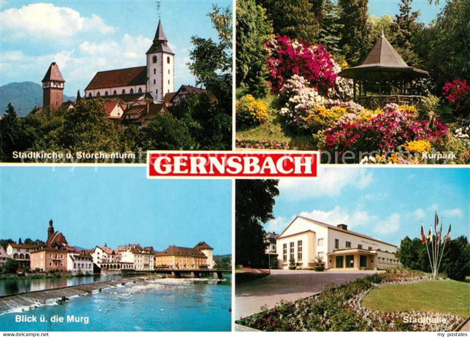 73196729 Gernsbach Stadtkirche Storchenturm Kurpark Stadthalle Gernsbach - Gernsbach