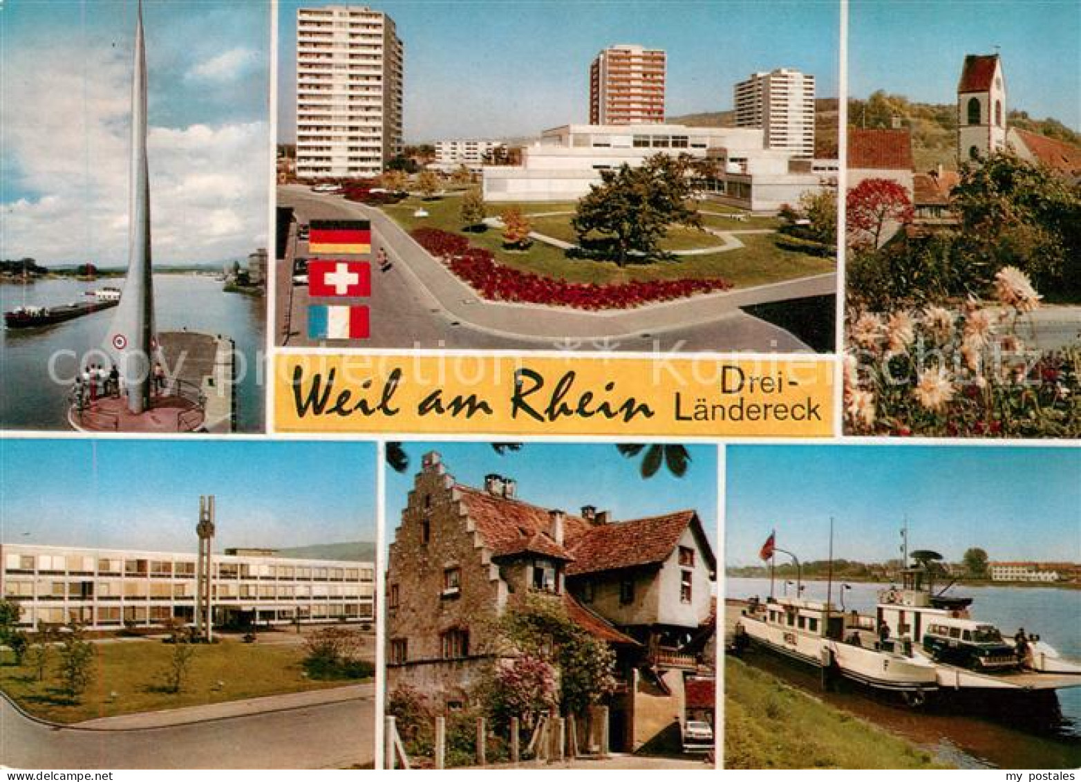 73195666 Weil Am Rhein Dreilaendereck Park Kirche Stapflehus Faehre Weil Am Rhei - Weil Am Rhein