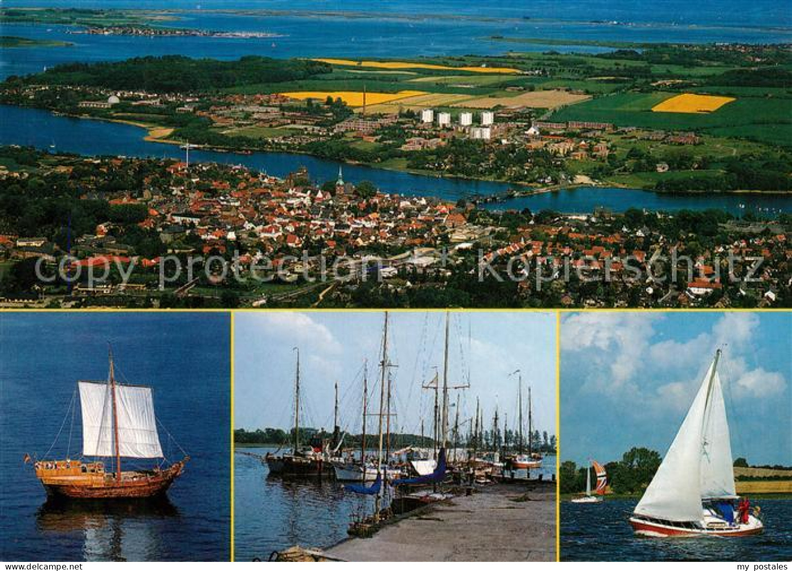 73195608 Kappeln Schlei Fliegeraufnahme Segelschiff Seglerhafen Kappeln Schlei - Kappeln / Schlei