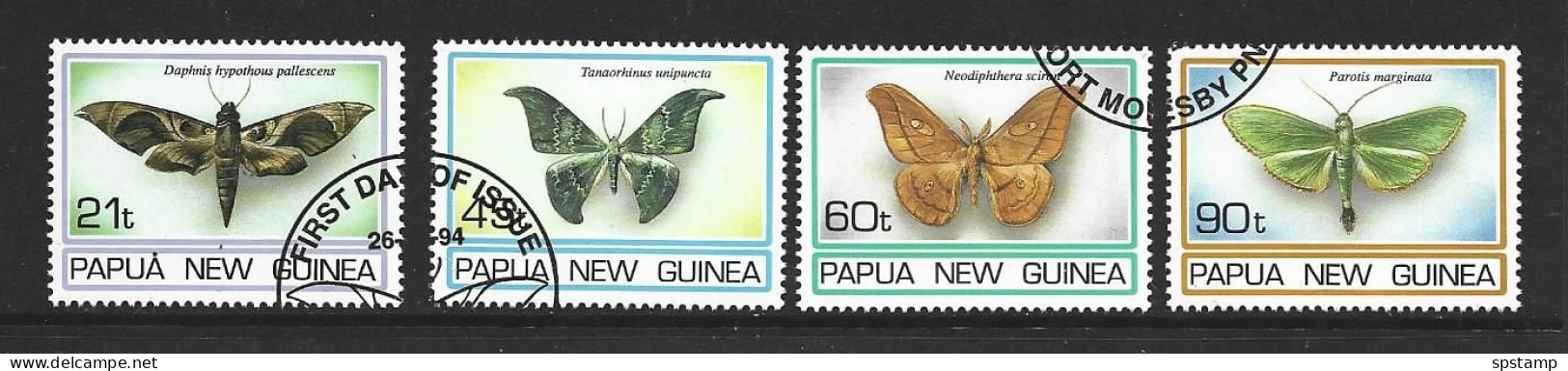 Papua New Guinea PNG 1994 Moths Set Of 4 FU - Papua New Guinea