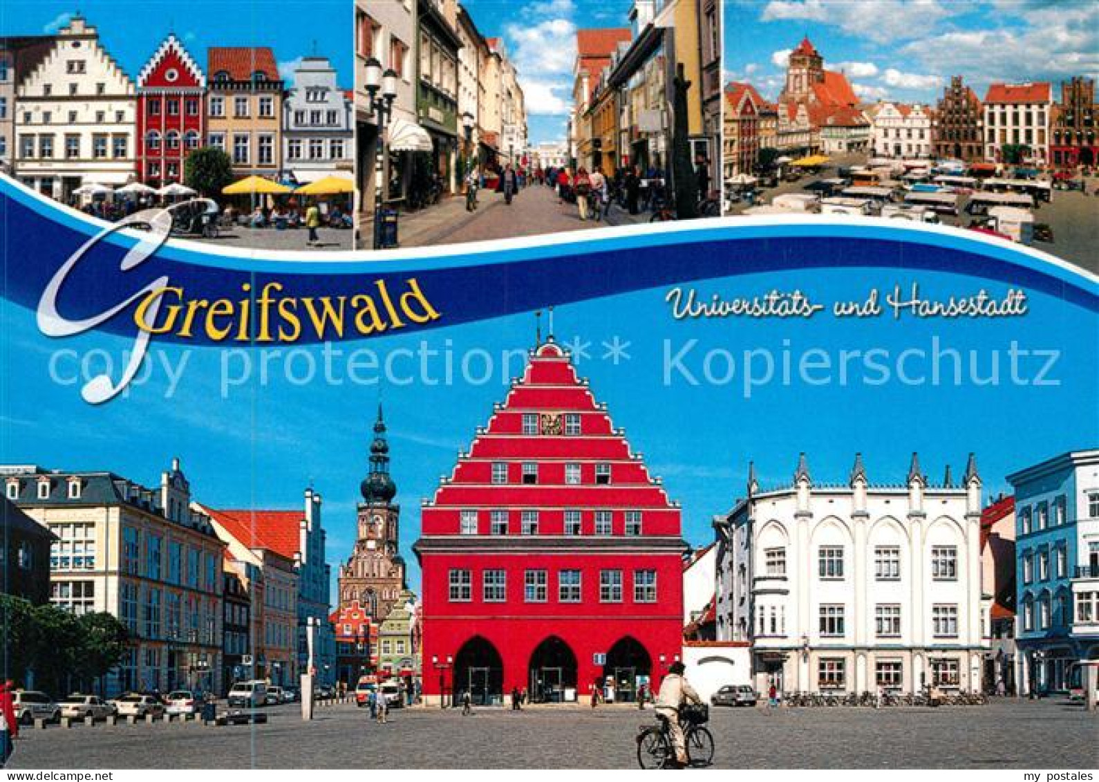 73195182 Greifswald Markt Fussgaengerzone Rathaus Greifswald - Greifswald