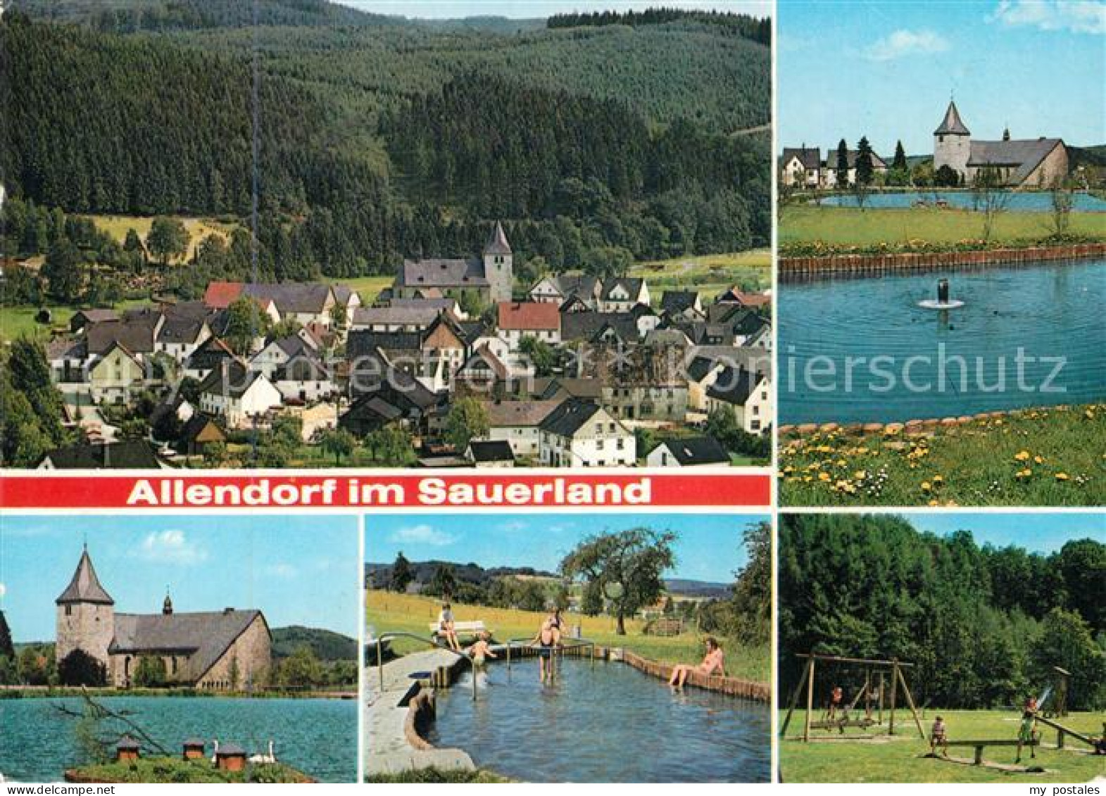 73195146 Allendorf Sauerland Stadtblick See Schwimmbad Spielplatz Allendorf Saue - Sundern