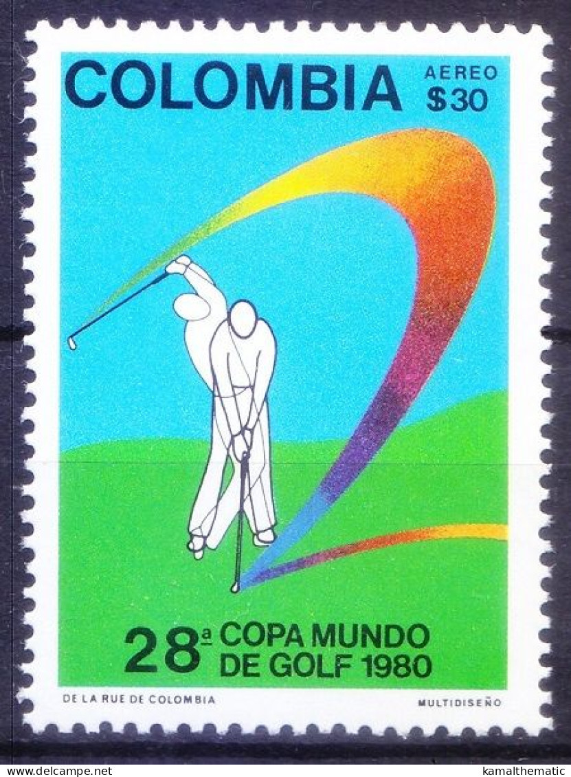 Colombia 1980 MNH, Golf, Sports - Golf