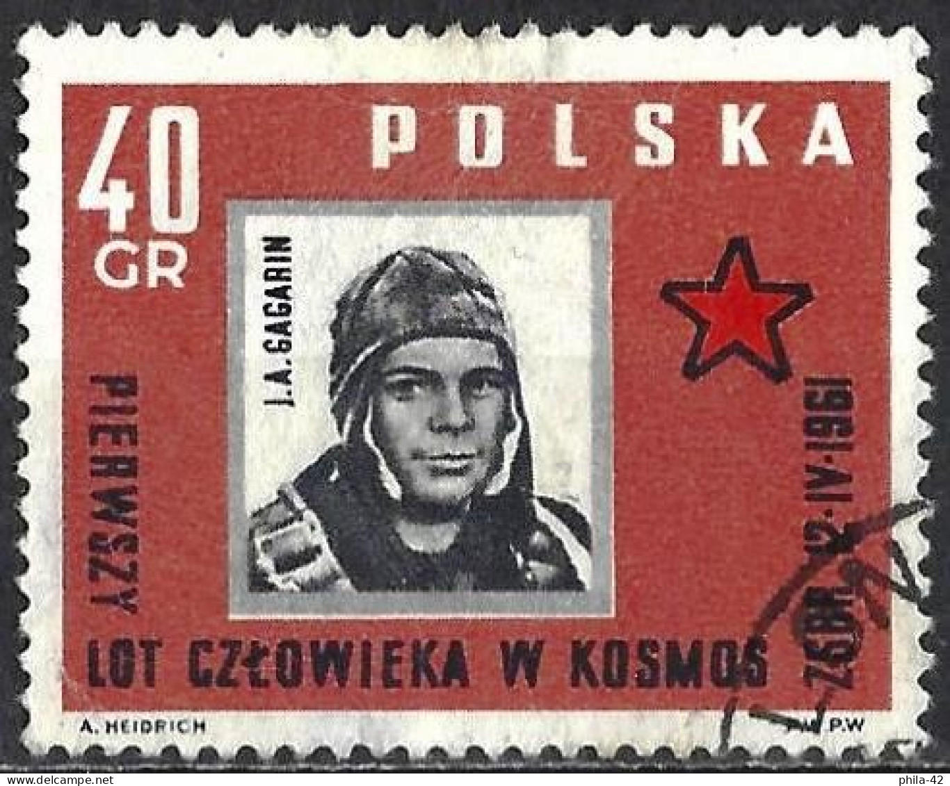 Poland 1961 - Mi 1226 - YT 1090 ( Cosmonaut Yuri Gagarin ) - Europa