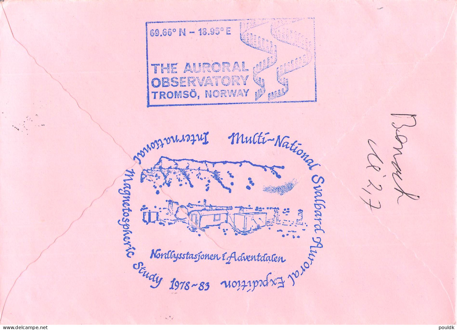 Norway Registered Cover From Langyearbyen, Svalbard 1980: Multi-National Svalbard Expedition Magnetospheric - Onderzoeksprogramma's