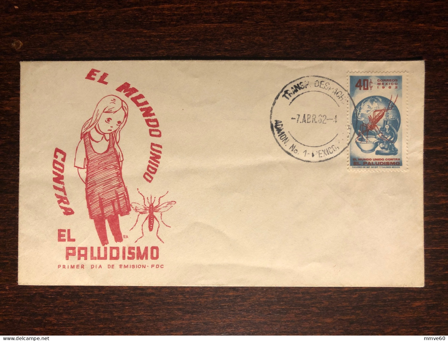 MEXICO FDC COVER 1962 YEAR MALARIA HEALTH MEDICINE STAMPS - Mexico