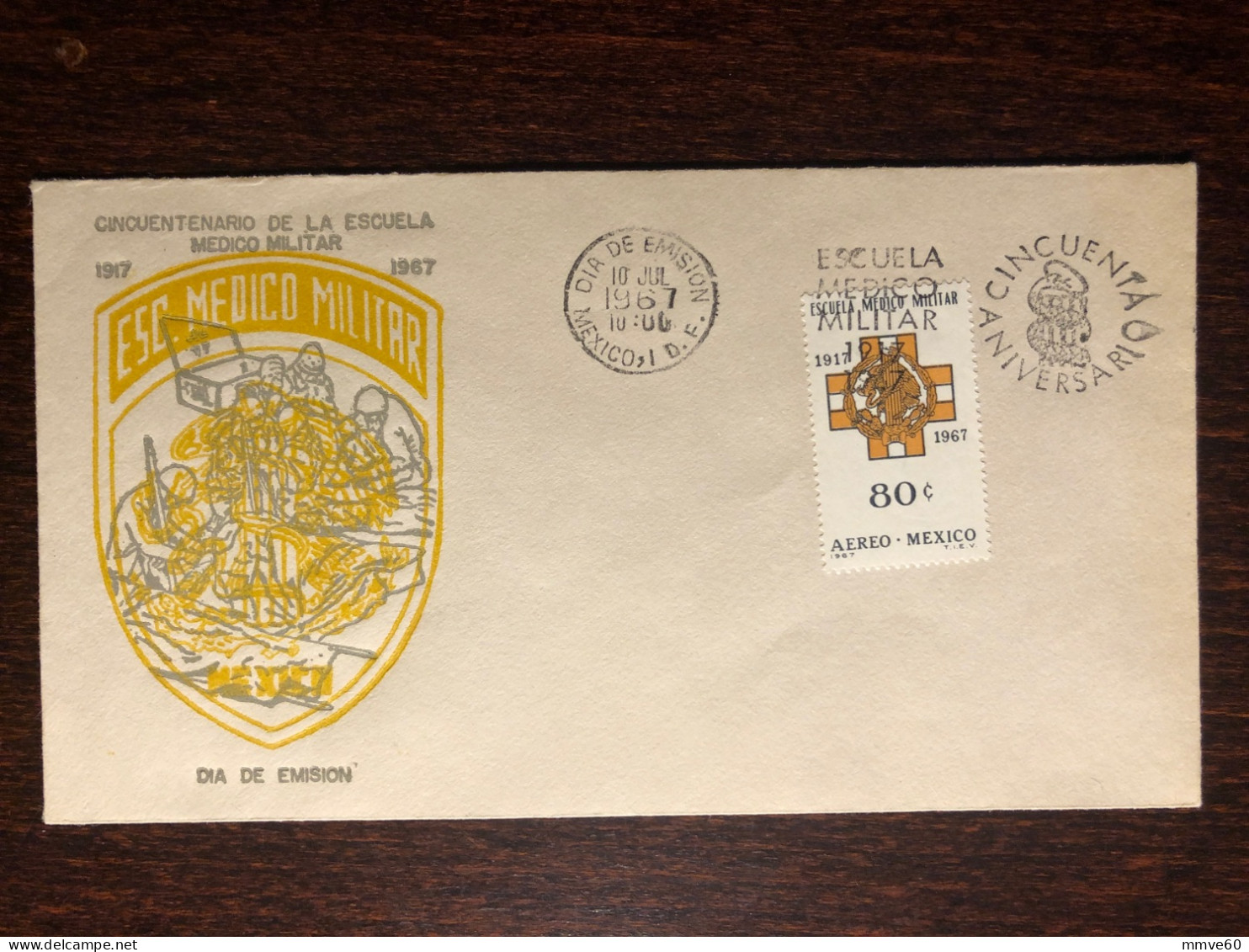 MEXICO FDC COVER 1967 YEAR MILITARY MEDICINE HEALTH MEDICINE STAMPS - Mexico