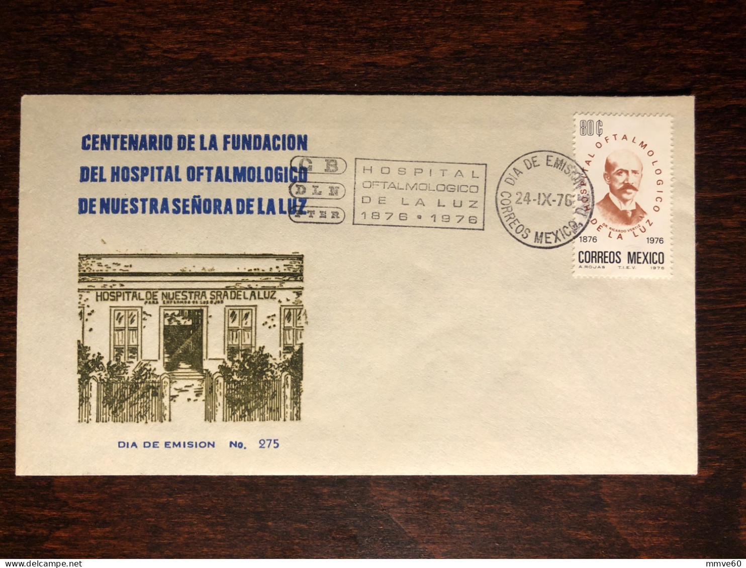 MEXICO FDC COVER 1976 YEAR DOCTOR LUZ OPHTHALMOLOGY HEALTH MEDICINE STAMPS - Mexico